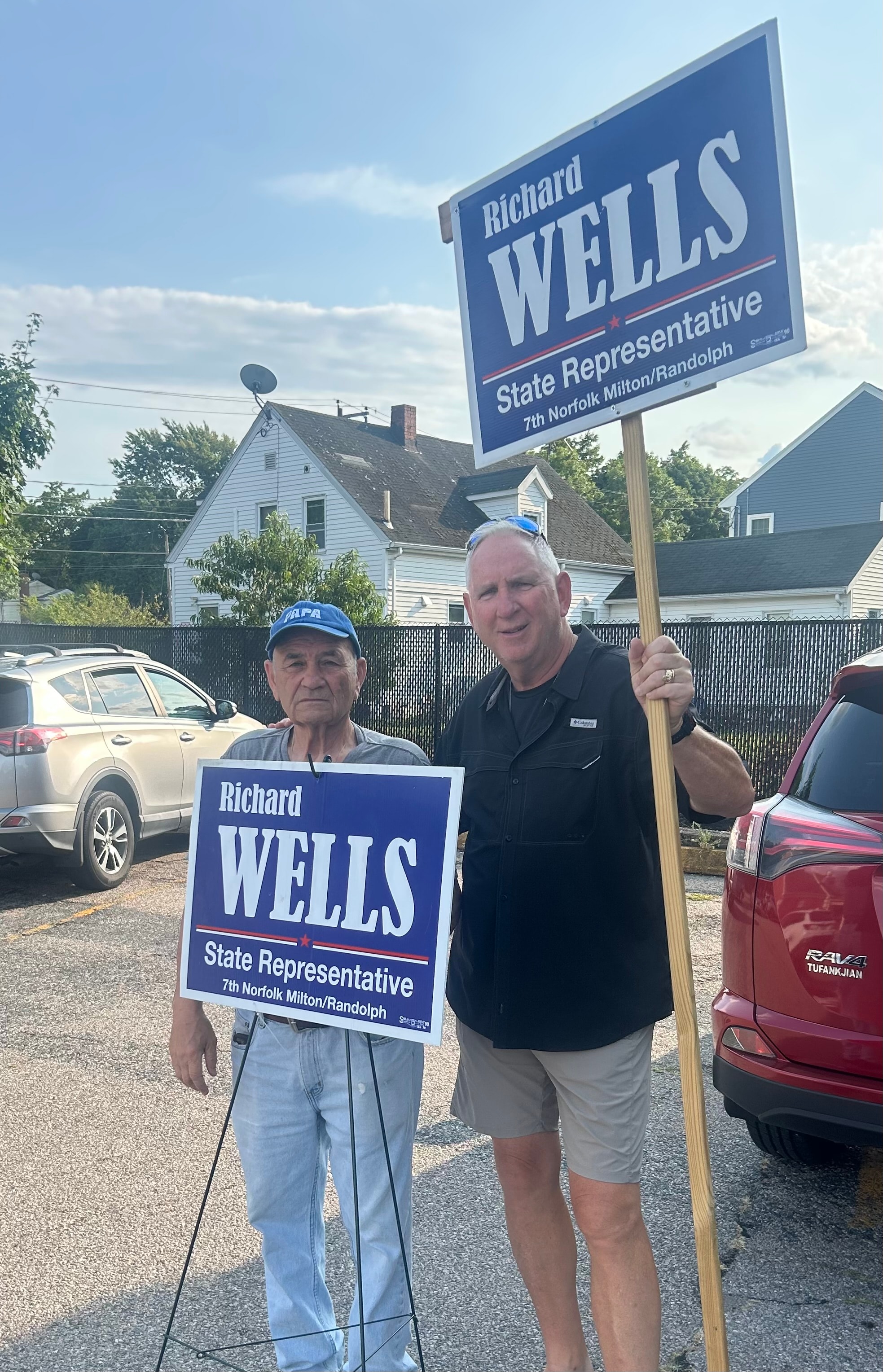 Richard Wells campaigning with supporters